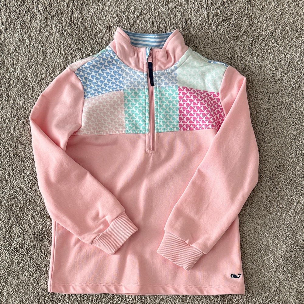 Vineyard Vines Pastel Pink and Blue Pullover